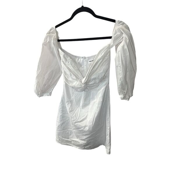 Superdown Flynn Ruched Sleeve Dress White Mini Off Shoulder Revolve Small - Picture 8 of 14